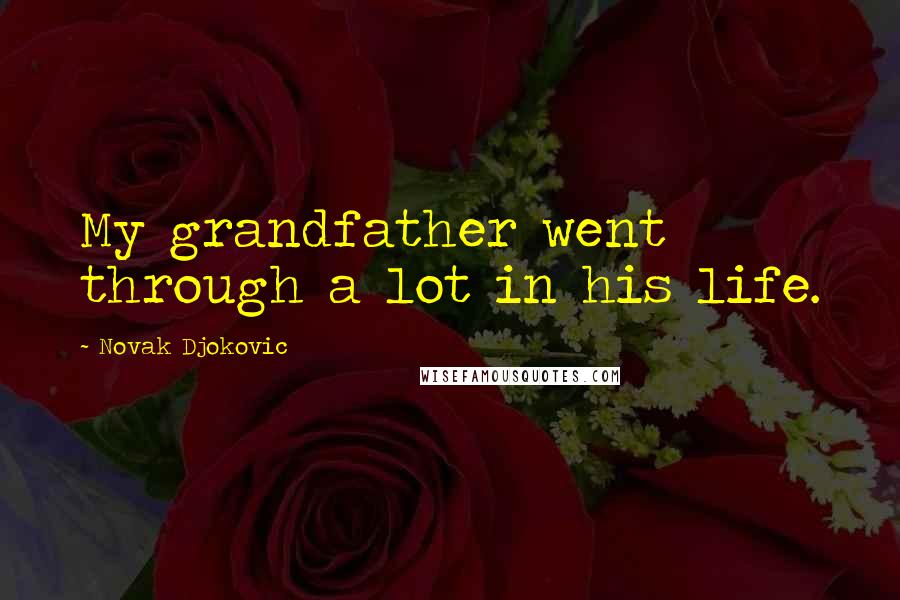 Novak Djokovic Quotes: My grandfather went through a lot in his life.