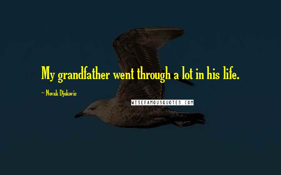 Novak Djokovic Quotes: My grandfather went through a lot in his life.