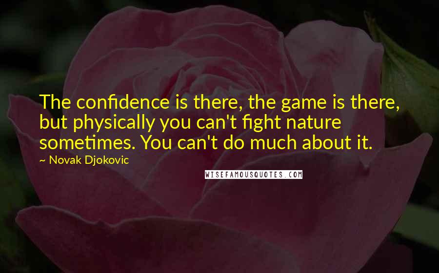 Novak Djokovic Quotes: The confidence is there, the game is there, but physically you can't fight nature sometimes. You can't do much about it.