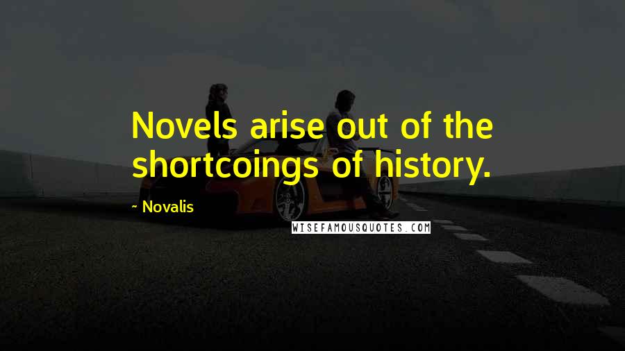 Novalis Quotes: Novels arise out of the shortcoings of history.