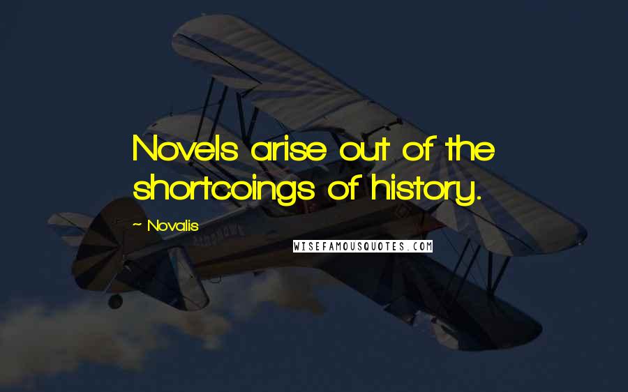 Novalis Quotes: Novels arise out of the shortcoings of history.