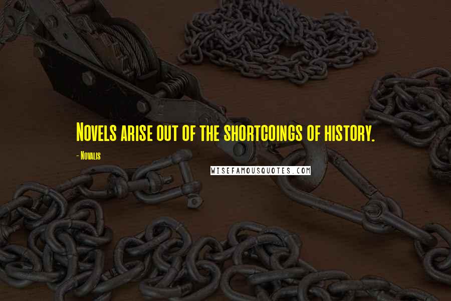 Novalis Quotes: Novels arise out of the shortcoings of history.