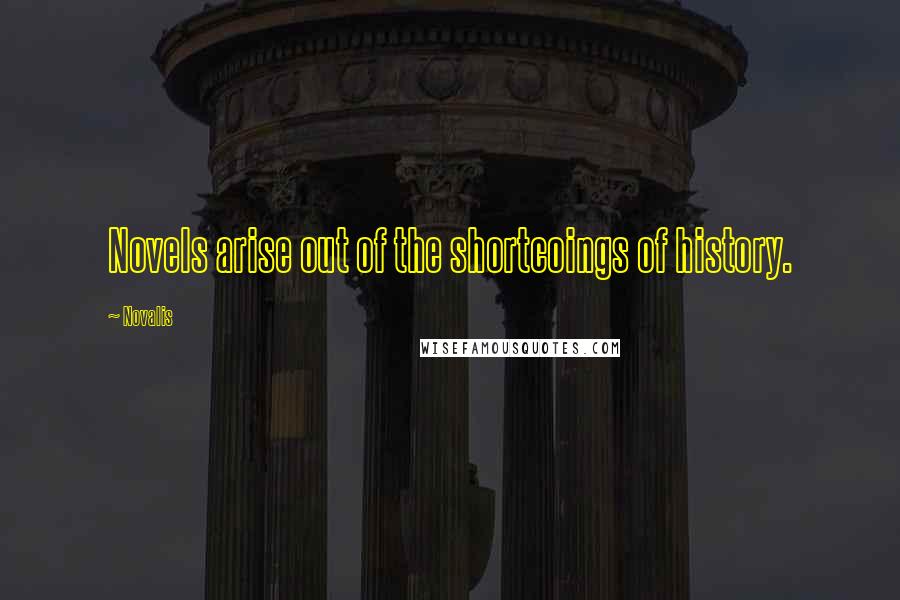 Novalis Quotes: Novels arise out of the shortcoings of history.