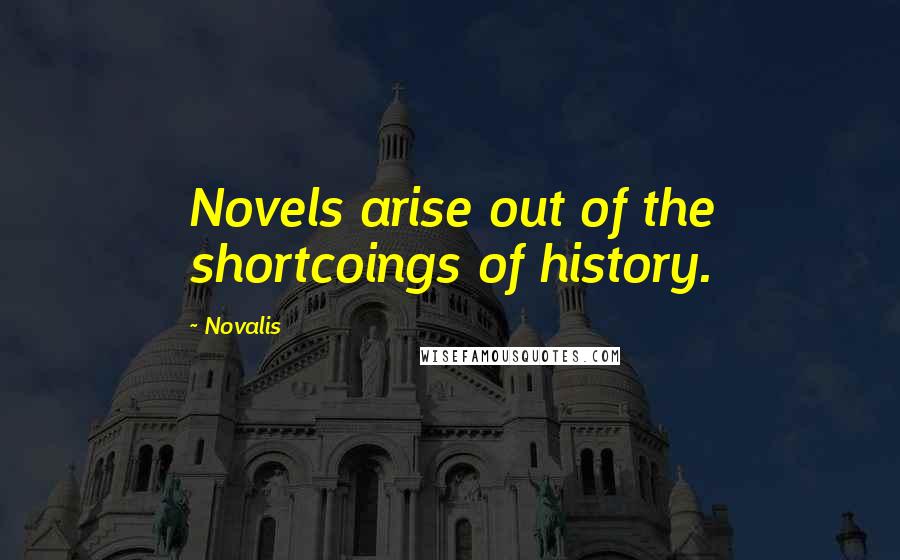 Novalis Quotes: Novels arise out of the shortcoings of history.