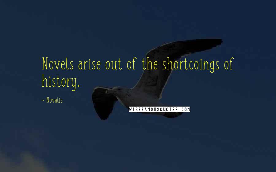 Novalis Quotes: Novels arise out of the shortcoings of history.