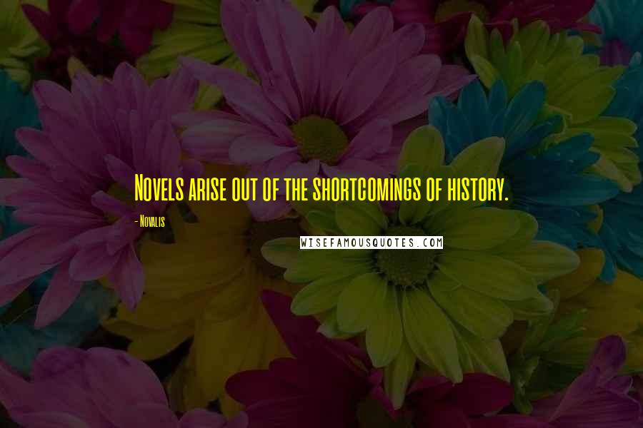 Novalis Quotes: Novels arise out of the shortcomings of history.