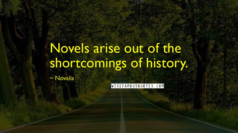 Novalis Quotes: Novels arise out of the shortcomings of history.