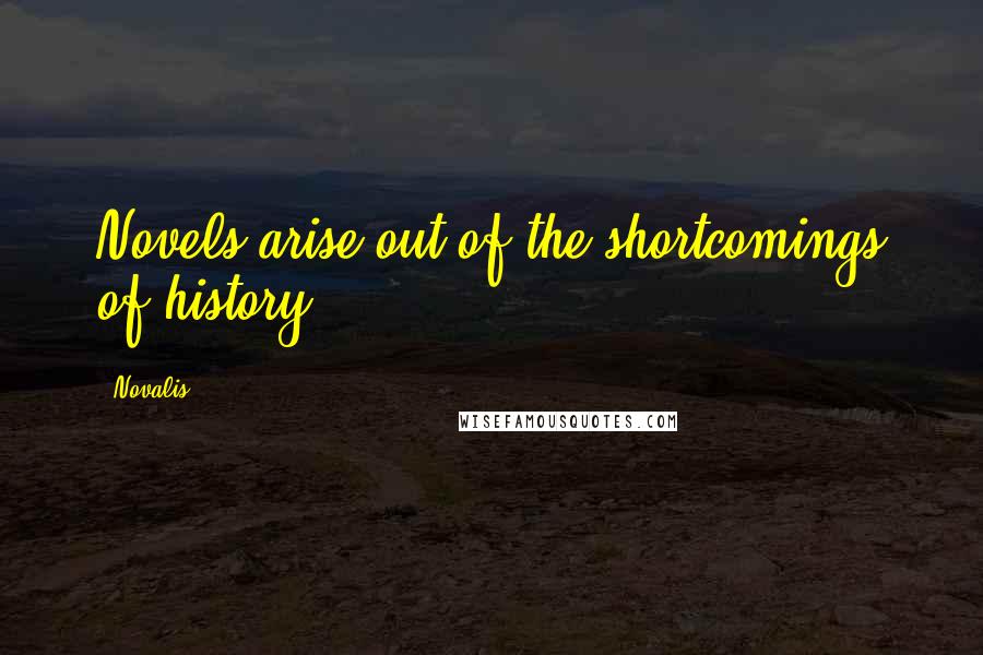 Novalis Quotes: Novels arise out of the shortcomings of history.