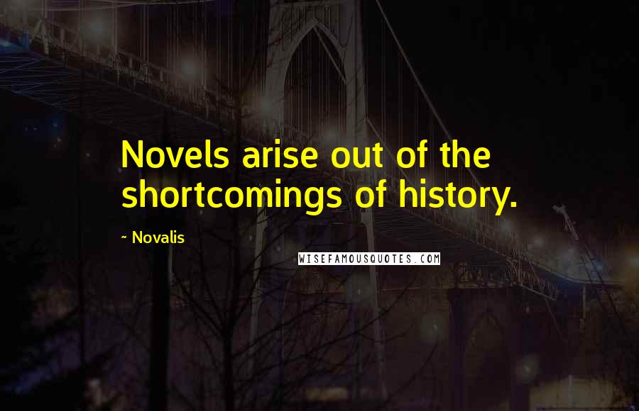 Novalis Quotes: Novels arise out of the shortcomings of history.