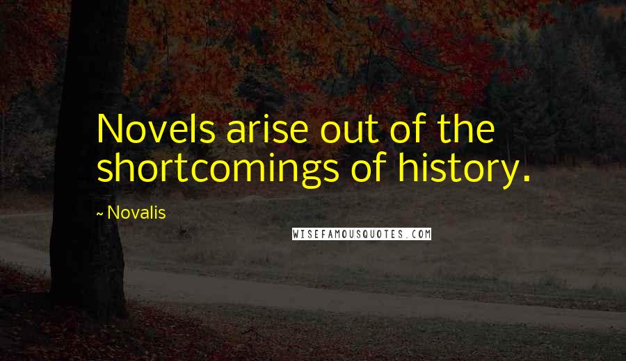 Novalis Quotes: Novels arise out of the shortcomings of history.