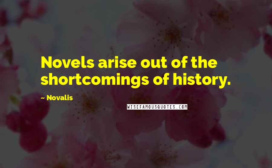 Novalis Quotes: Novels arise out of the shortcomings of history.