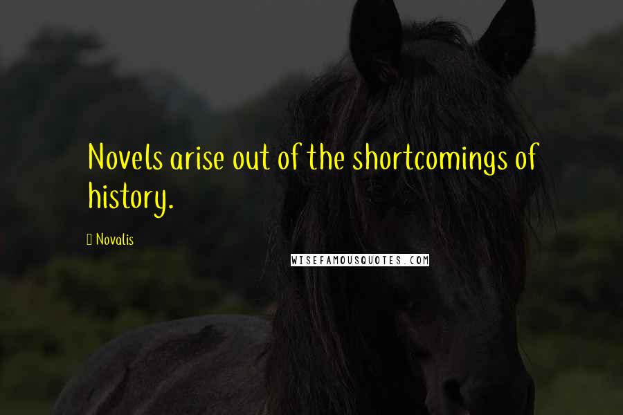 Novalis Quotes: Novels arise out of the shortcomings of history.