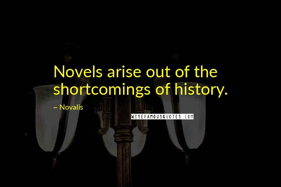 Novalis Quotes: Novels arise out of the shortcomings of history.