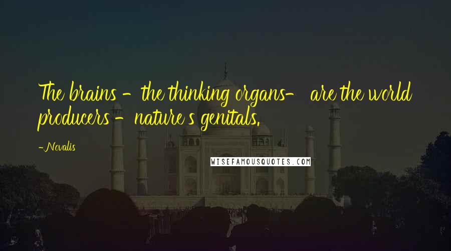 Novalis Quotes: The brains -the thinking organs- are the world producers -nature's genitals.