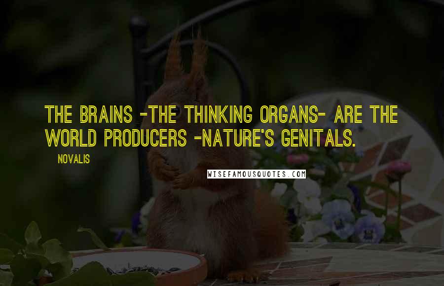 Novalis Quotes: The brains -the thinking organs- are the world producers -nature's genitals.