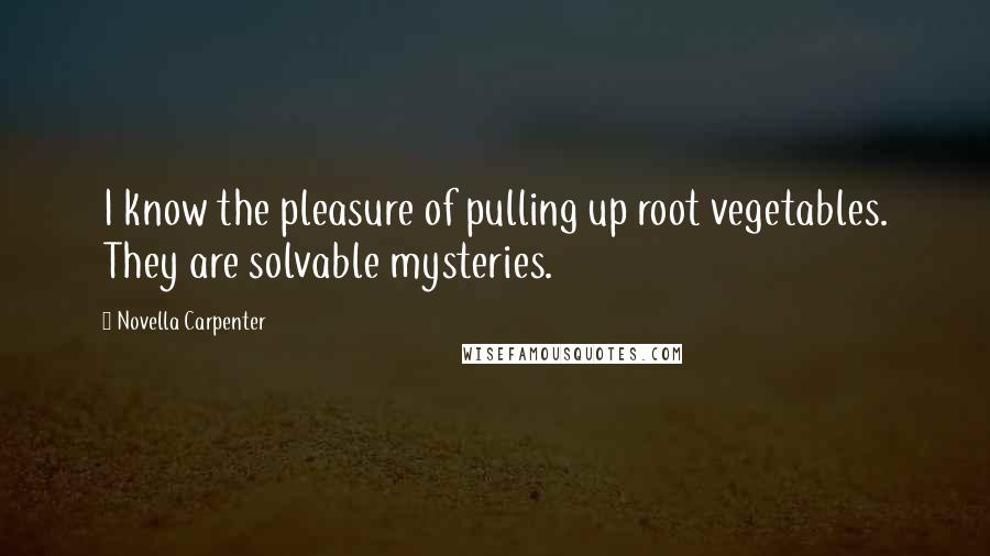 Novella Carpenter Quotes: I know the pleasure of pulling up root vegetables. They are solvable mysteries.