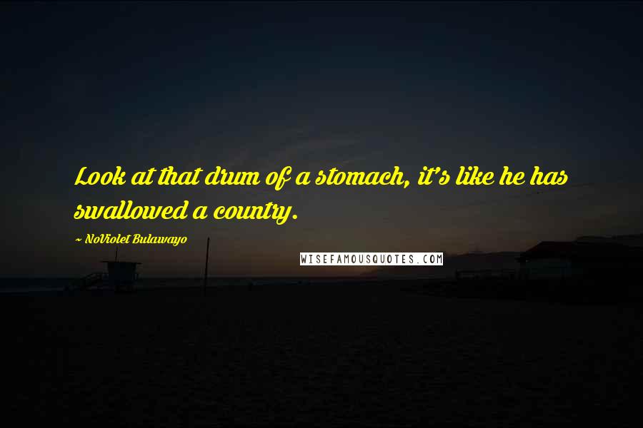 NoViolet Bulawayo Quotes: Look at that drum of a stomach, it's like he has swallowed a country.