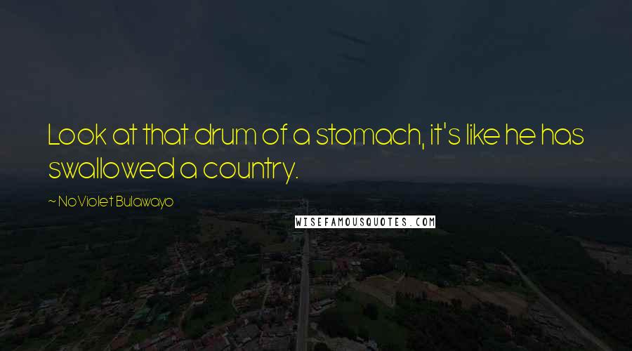NoViolet Bulawayo Quotes: Look at that drum of a stomach, it's like he has swallowed a country.