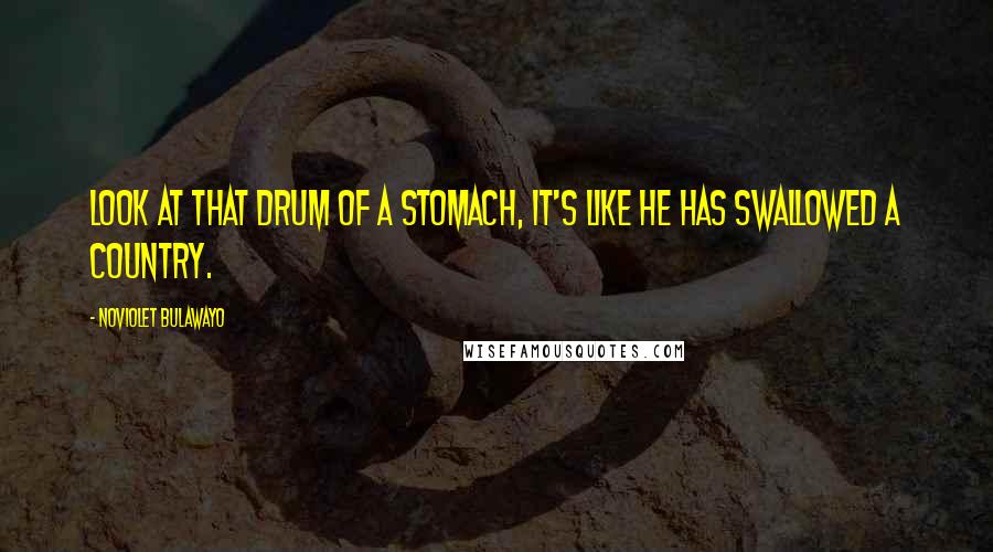 NoViolet Bulawayo Quotes: Look at that drum of a stomach, it's like he has swallowed a country.