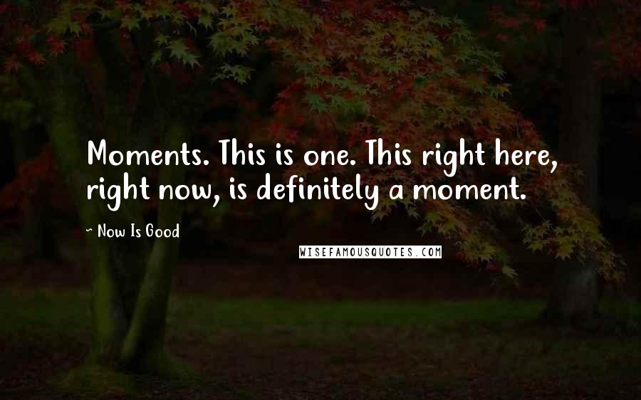 Now Is Good Quotes: Moments. This is one. This right here, right now, is definitely a moment.