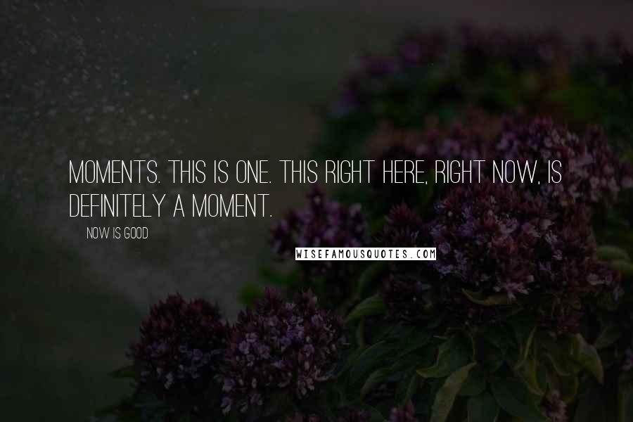 Now Is Good Quotes: Moments. This is one. This right here, right now, is definitely a moment.