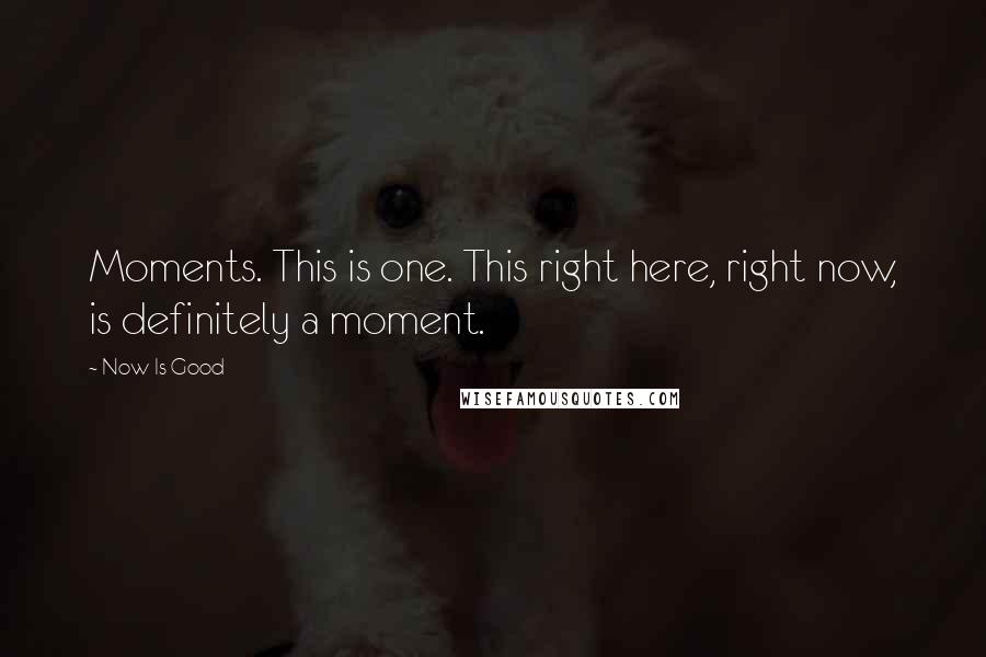 Now Is Good Quotes: Moments. This is one. This right here, right now, is definitely a moment.