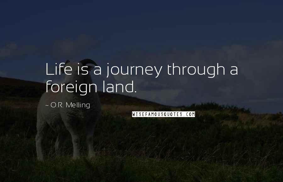 O.R. Melling Quotes: Life is a journey through a foreign land.