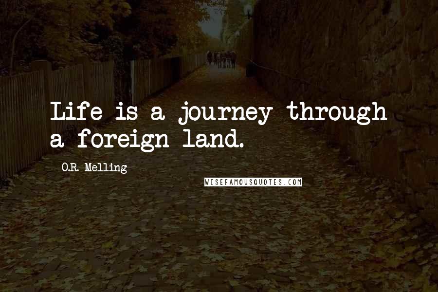 O.R. Melling Quotes: Life is a journey through a foreign land.