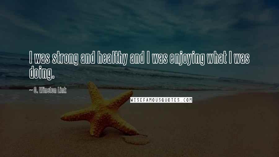 O. Winston Link Quotes: I was strong and healthy and I was enjoying what I was doing.