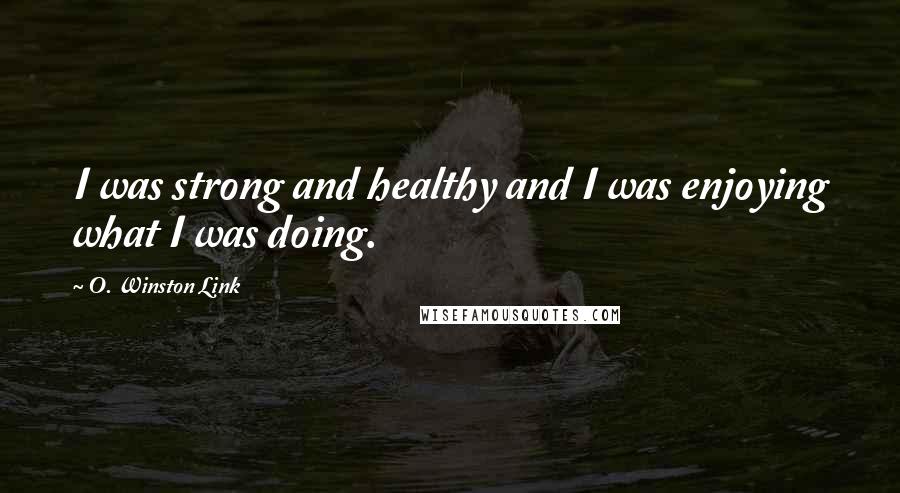 O. Winston Link Quotes: I was strong and healthy and I was enjoying what I was doing.