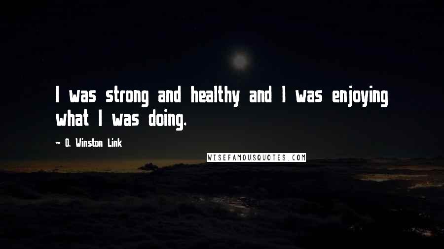 O. Winston Link Quotes: I was strong and healthy and I was enjoying what I was doing.