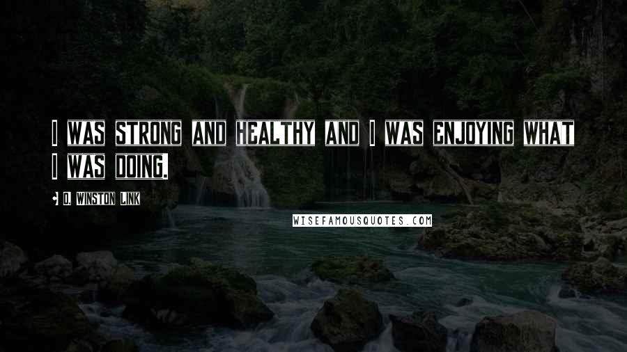 O. Winston Link Quotes: I was strong and healthy and I was enjoying what I was doing.