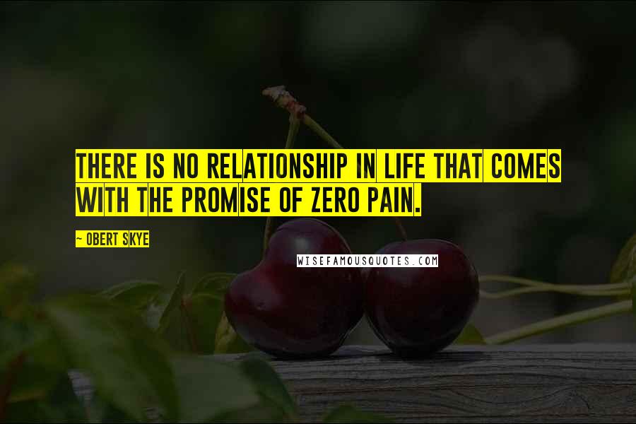 Obert Skye Quotes: There is no relationship in life that comes with the promise of zero pain.