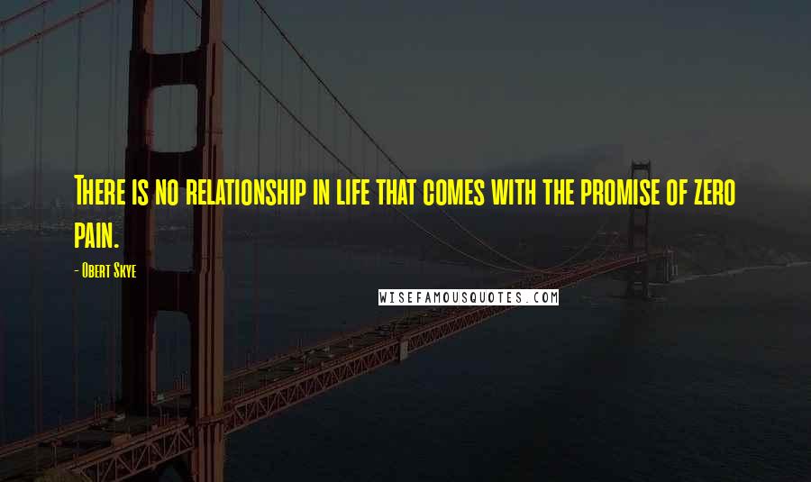 Obert Skye Quotes: There is no relationship in life that comes with the promise of zero pain.