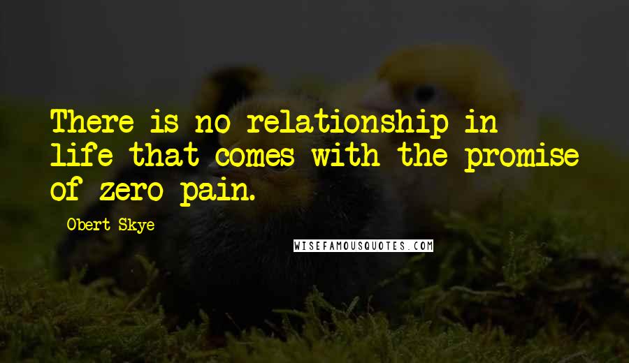Obert Skye Quotes: There is no relationship in life that comes with the promise of zero pain.