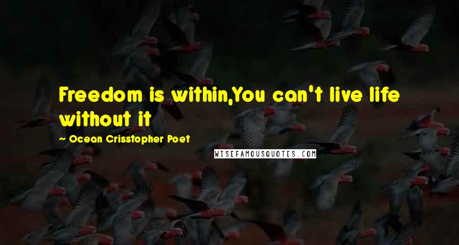 Ocean Crisstopher Poet Quotes: Freedom is within,You can't live life without it