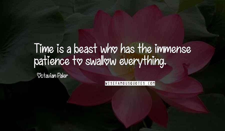 Octavian Paler Quotes: Time is a beast who has the immense patience to swallow everything.