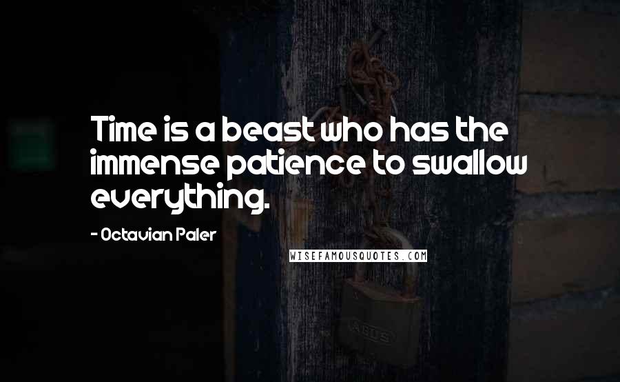 Octavian Paler Quotes: Time is a beast who has the immense patience to swallow everything.