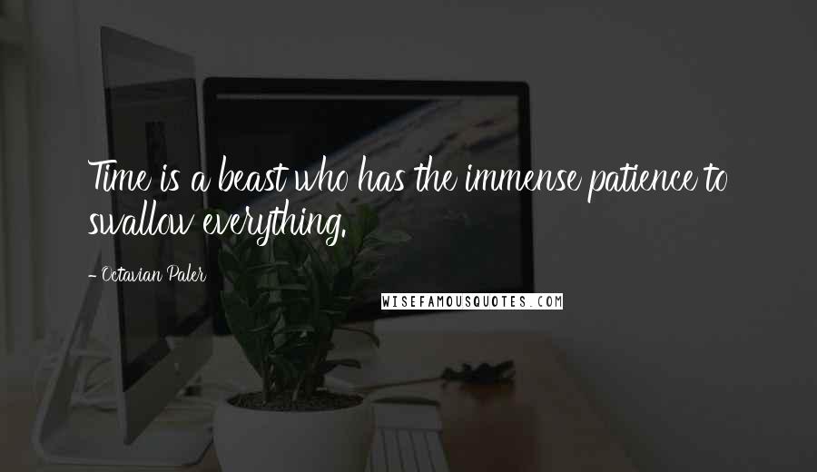 Octavian Paler Quotes: Time is a beast who has the immense patience to swallow everything.