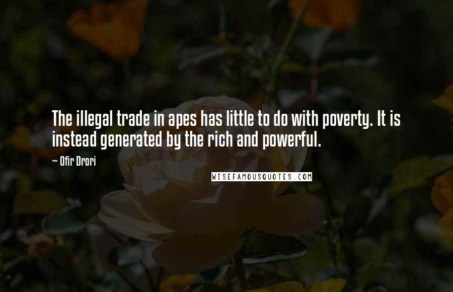 Ofir Drori Quotes: The illegal trade in apes has little to do with poverty. It is instead generated by the rich and powerful.