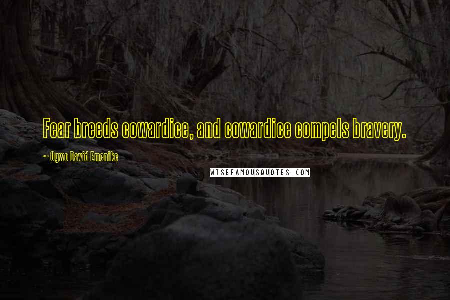 Ogwo David Emenike Quotes: Fear breeds cowardice, and cowardice compels bravery.