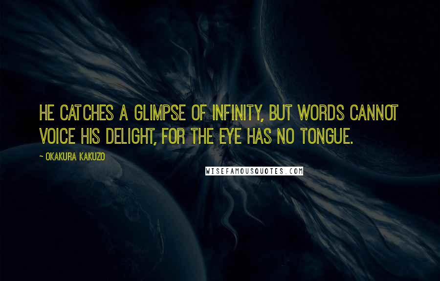 Okakura Kakuzo Quotes: He catches a glimpse of Infinity, but words cannot voice his delight, for the eye has no tongue.