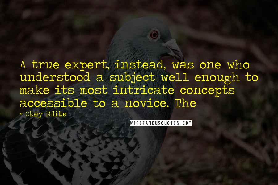 Okey Ndibe Quotes: A true expert, instead, was one who understood a subject well enough to make its most intricate concepts accessible to a novice. The