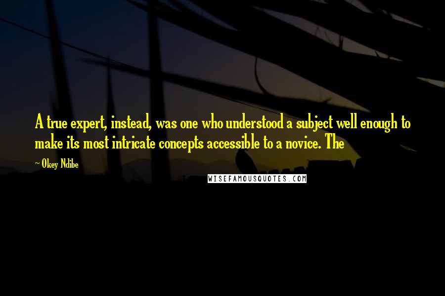 Okey Ndibe Quotes: A true expert, instead, was one who understood a subject well enough to make its most intricate concepts accessible to a novice. The