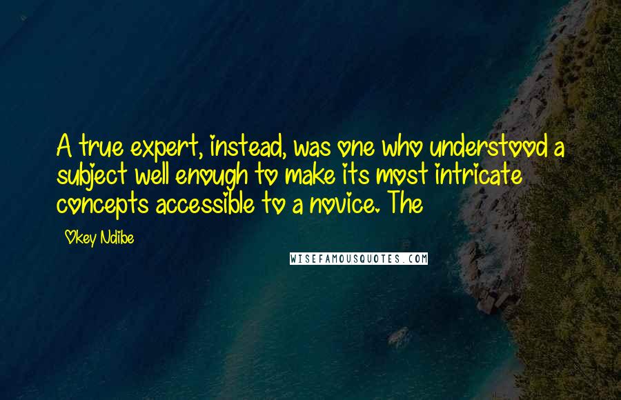 Okey Ndibe Quotes: A true expert, instead, was one who understood a subject well enough to make its most intricate concepts accessible to a novice. The