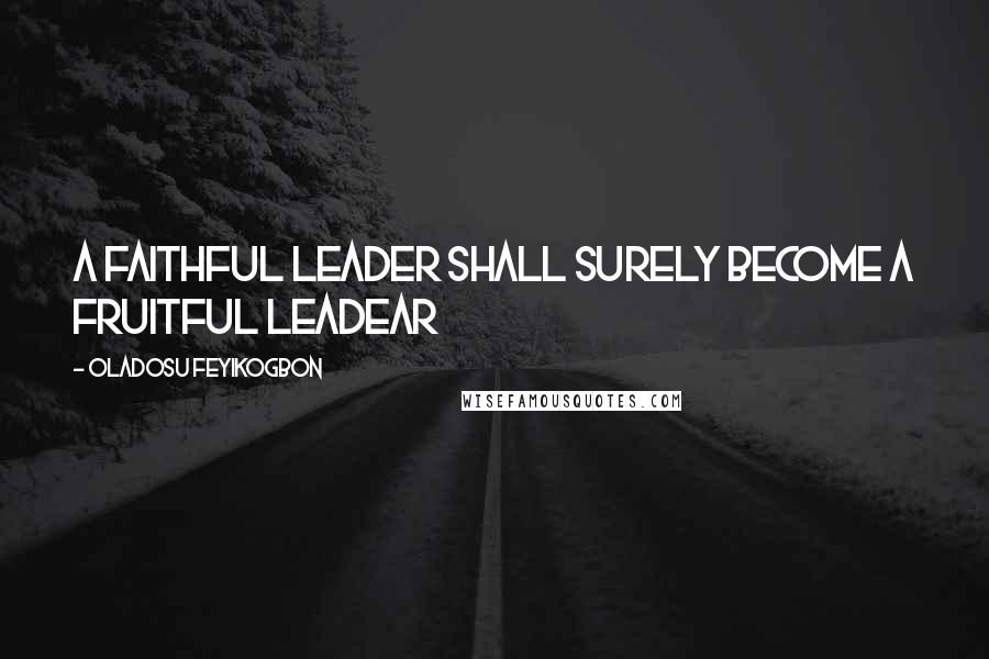 Oladosu Feyikogbon Quotes: A faithful leader shall surely become a fruitful leadear