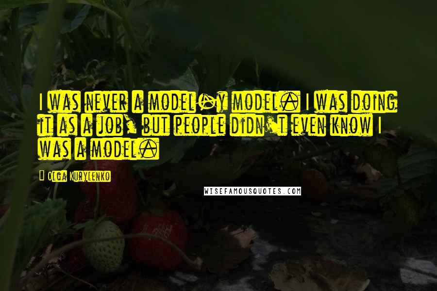 Olga Kurylenko Quotes: I was never a model-y model. I was doing it as a job, but people didn't even know I was a model.