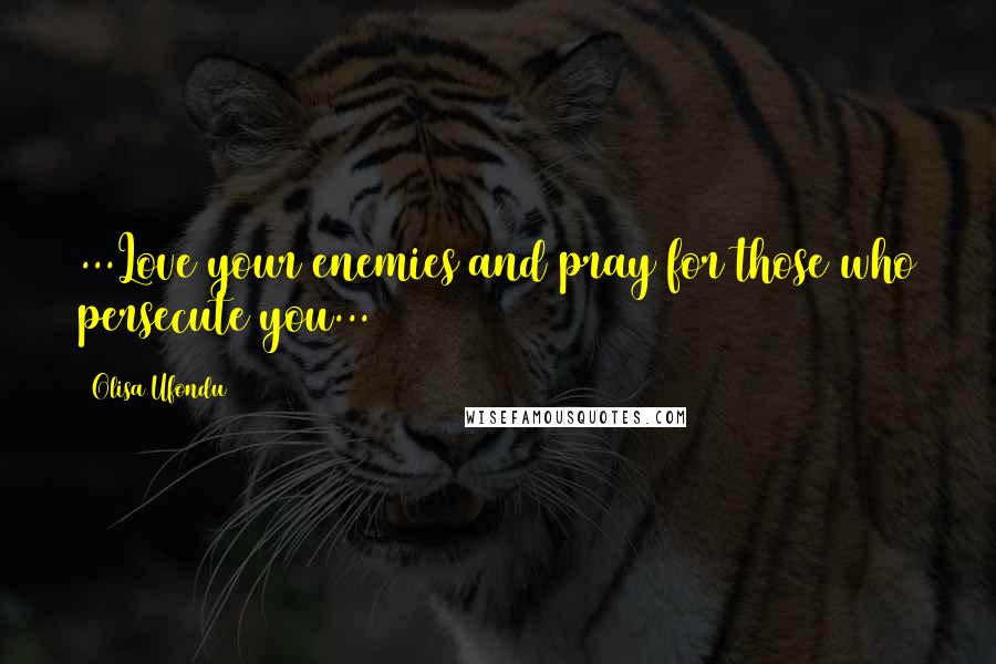 Olisa Ufondu Quotes: ...Love your enemies and pray for those who persecute you...