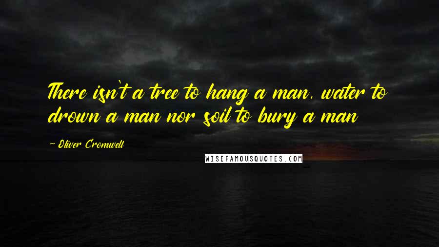 Oliver Cromwell Quotes: There isn't a tree to hang a man, water to drown a man nor soil to bury a man