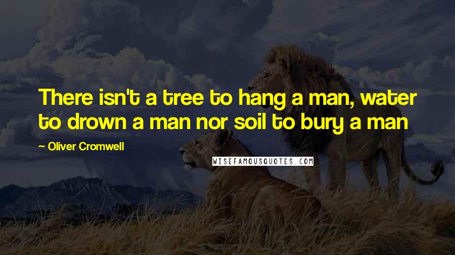 Oliver Cromwell Quotes: There isn't a tree to hang a man, water to drown a man nor soil to bury a man